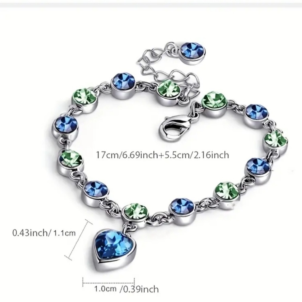 Heart of Ocean Crystal Bracelet - Picture 2 of 6